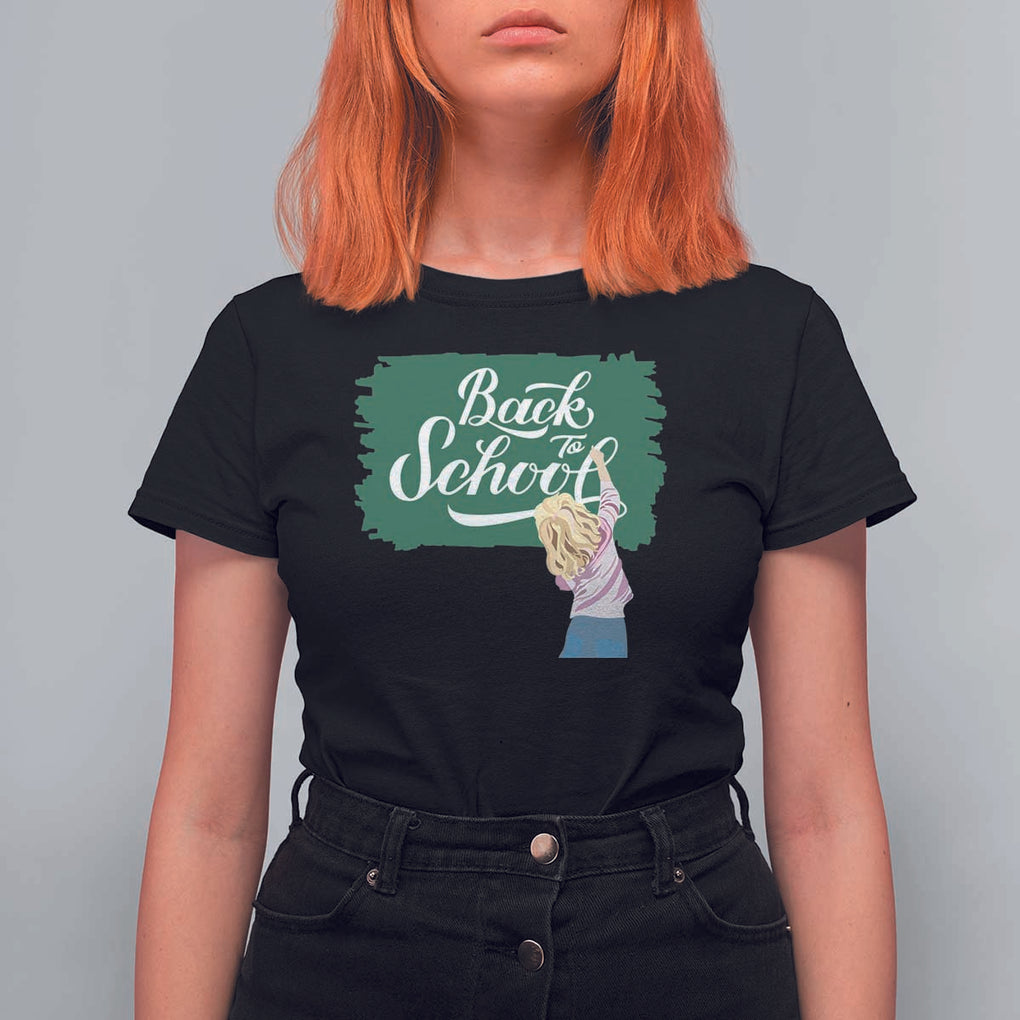 Back To School T Shirt For Women Student Toddler Girl Green Board TS11 Black Print Your Wear
