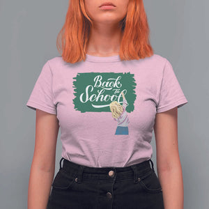 Back To School T Shirt For Women Student Toddler Girl Green Board TS11 Light Pink Print Your Wear