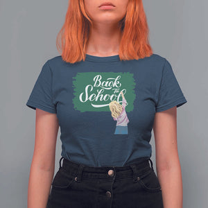 Back To School T Shirt For Women Student Toddler Girl Green Board TS11 Navy Print Your Wear