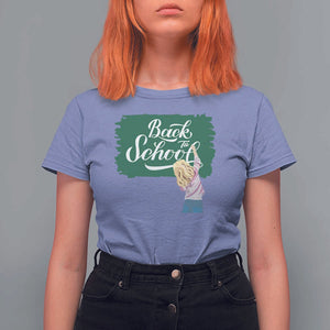 Back To School T Shirt For Women Student Toddler Girl Green Board TS11 Violet Print Your Wear