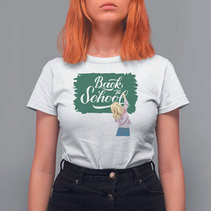 Back To School T Shirt For Women Student Toddler Girl Green Board TS11 White Print Your Wear
