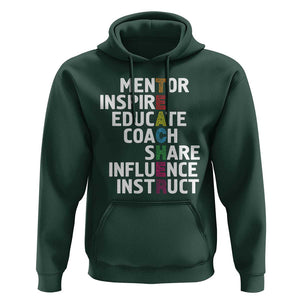 Inspirational Educator Teacher Hoodie Back To School Mentor Coach TS11 Dark Forest Green Print Your Wear
