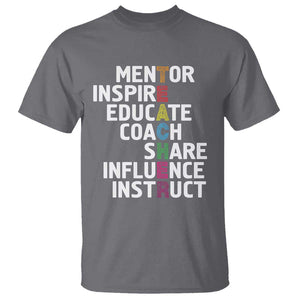 Inspirational Educator Teacher T Shirt Back To School Mentor Coach TS11 Charcoal Print Your Wear