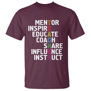 Inspirational Educator Teacher T Shirt Back To School Mentor Coach TS11 Maroon Print Your Wear