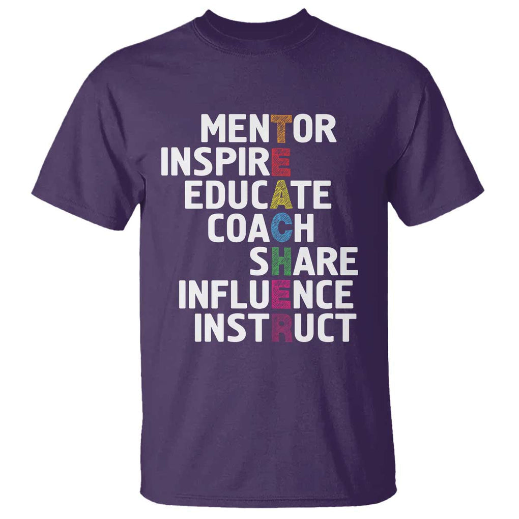 Inspirational Educator Teacher T Shirt Back To School Mentor Coach TS11 Purple Print Your Wear