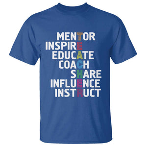 Inspirational Educator Teacher T Shirt Back To School Mentor Coach TS11 Royal Blue Print Your Wear