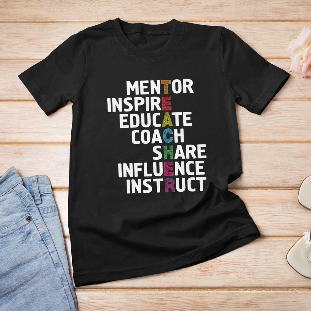Inspirational Educator Teacher T Shirt For Women Back To School Mentor Coach TS11 Black Print Your Wear