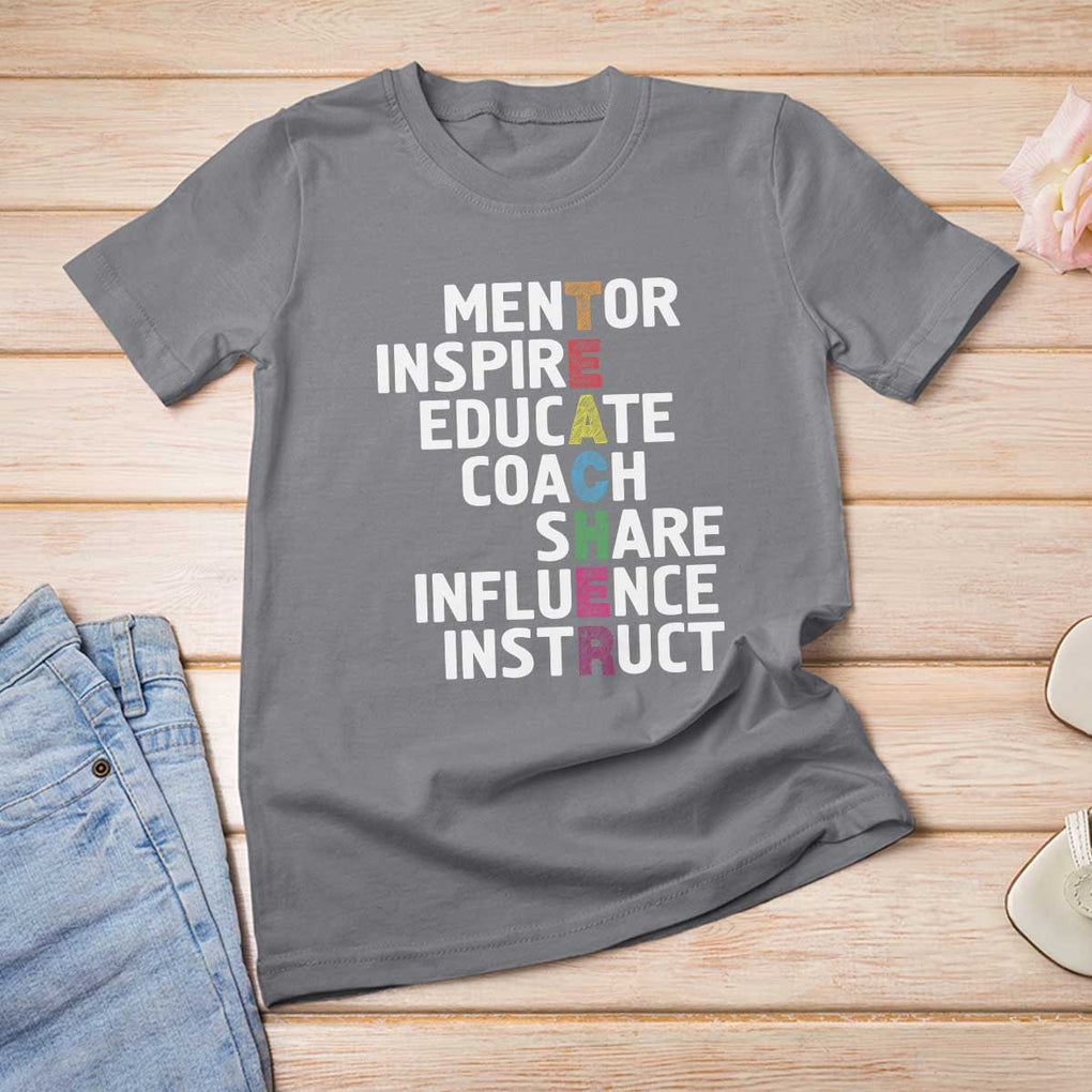 Inspirational Educator Teacher T Shirt For Women Back To School Mentor Coach TS11 Charcoal Print Your Wear
