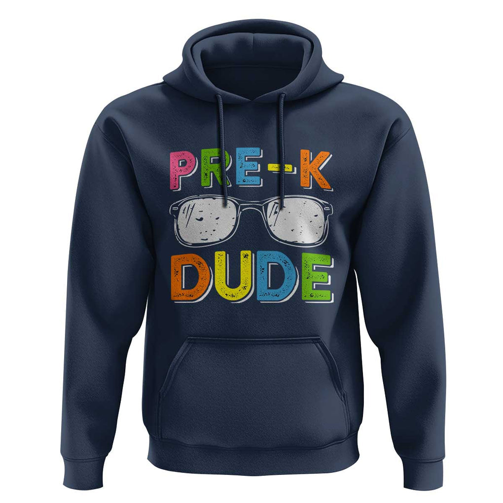 Pre-K Dude Hoodie First Day Of School Glasses Nerd TS11 Navy Print Your Wear