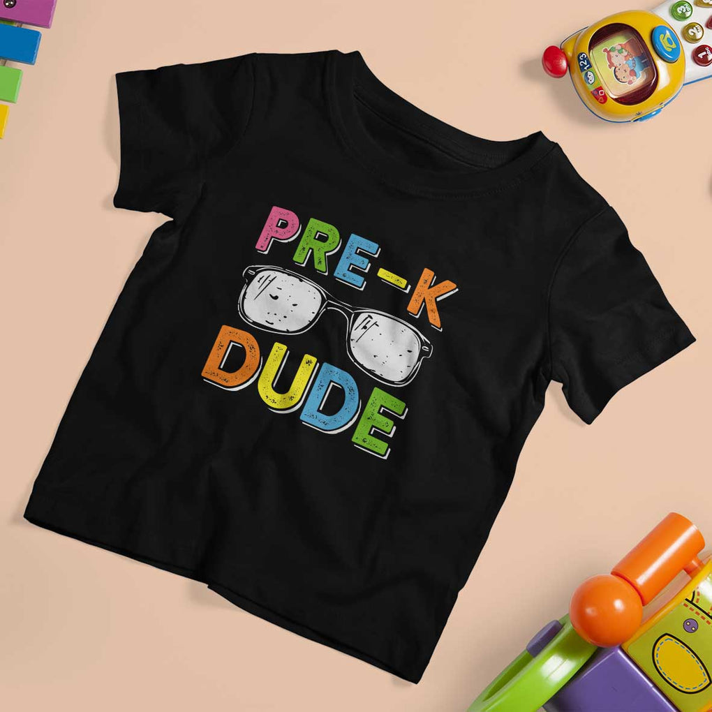 Pre-K Dude T Shirt For Kid First Day Of School Glasses Nerd TS11 Black Print Your Wear