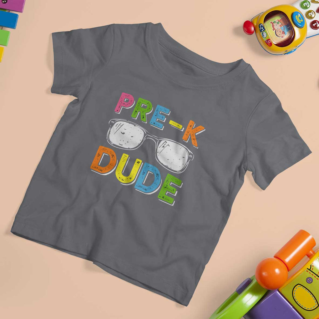 Pre-K Dude T Shirt For Kid First Day Of School Glasses Nerd TS11 Charcoal Print Your Wear