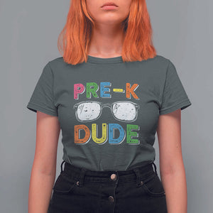 Pre-K Dude T Shirt For Women First Day Of School Glasses Nerd TS11 Dark Heather Print Your Wear