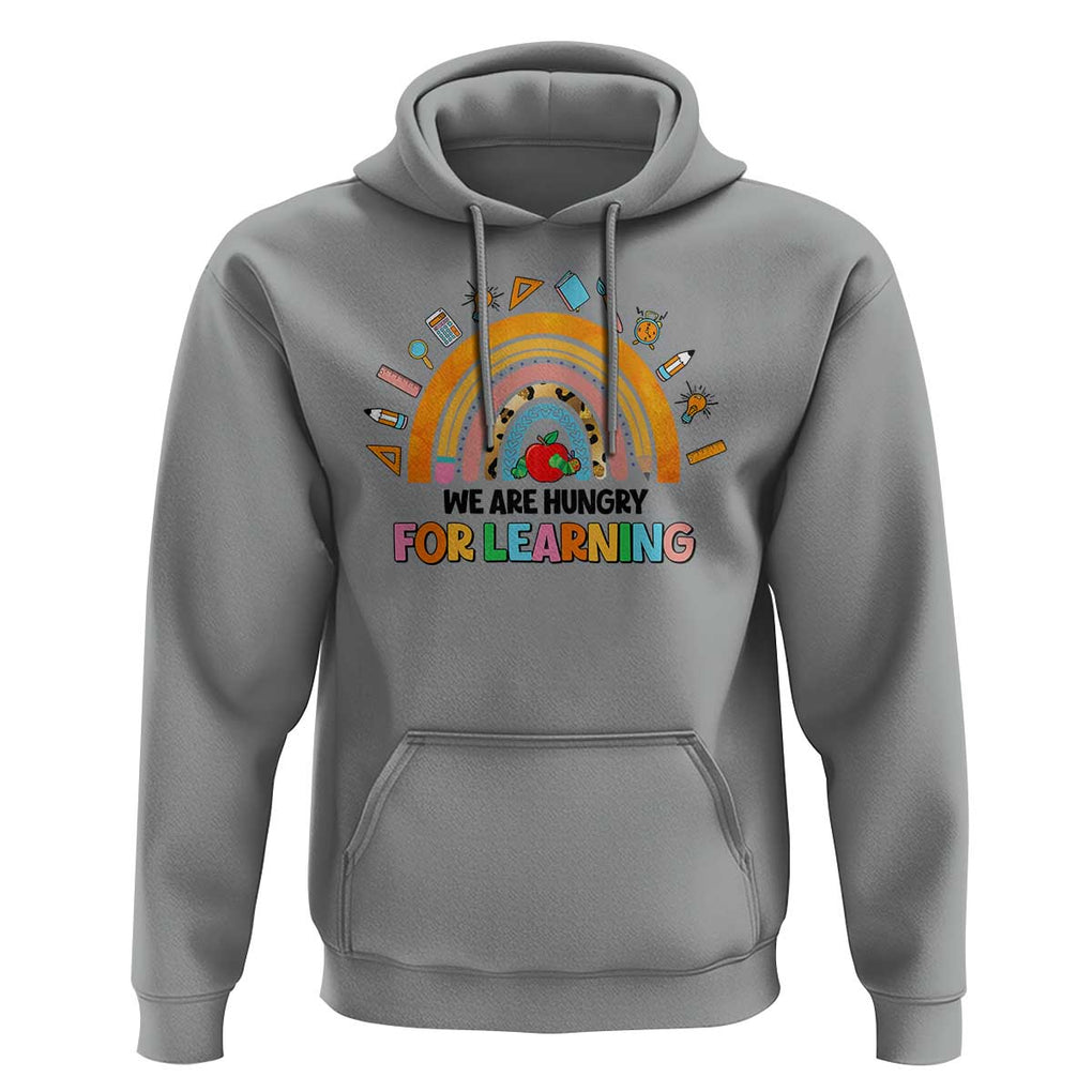 We Are Hungry For Learning Hoodie Back To School Rainbow Caterpillar Apple TS11 Sport Gray Print Your Wear