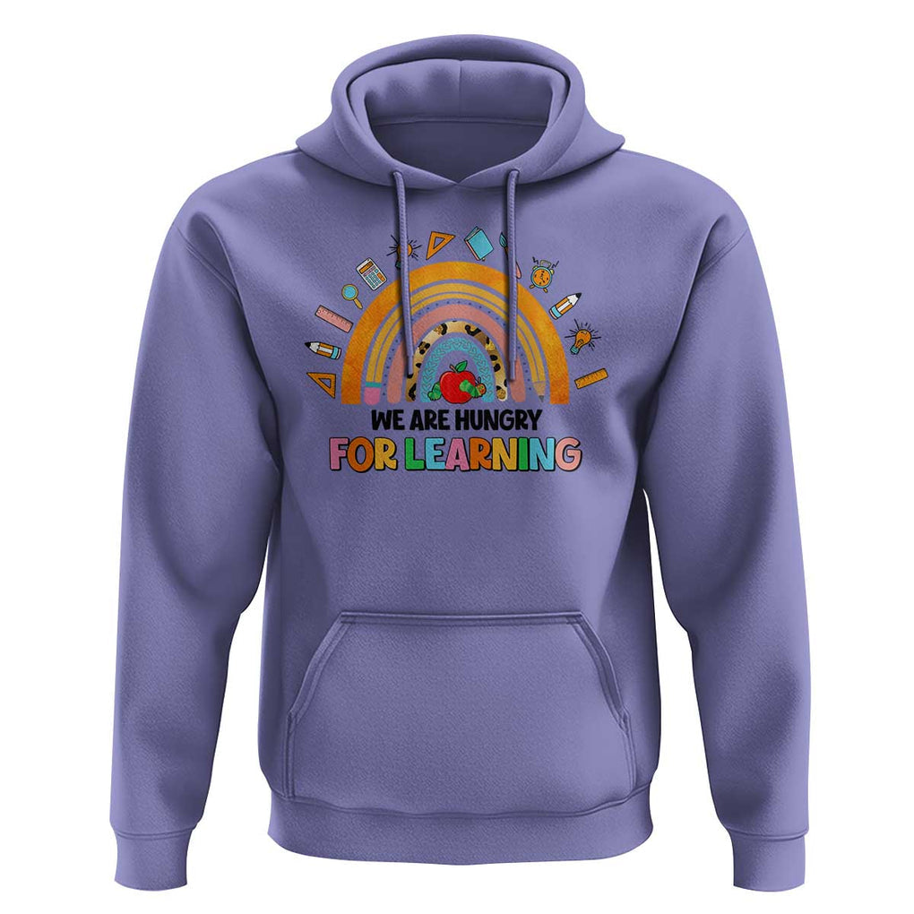 We Are Hungry For Learning Hoodie Back To School Rainbow Caterpillar Apple TS11 Violet Print Your Wear