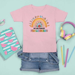 We Are Hungry For Learning T Shirt For Kid Back To School Rainbow Caterpillar Apple TS11 Light Pink Print Your Wear