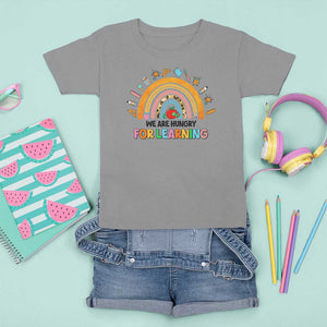 We Are Hungry For Learning T Shirt For Kid Back To School Rainbow Caterpillar Apple TS11 Sport Gray Print Your Wear