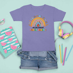We Are Hungry For Learning T Shirt For Kid Back To School Rainbow Caterpillar Apple TS11 Violet Print Your Wear