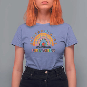 We Are Hungry For Learning T Shirt For Women Back To School Rainbow Caterpillar Apple TS11 Violet Print Your Wear