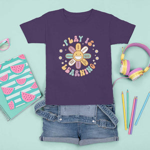 Play Is Learning T Shirt For Kid Teachers Inspirational Retro Groovy Daisy TS11 Purple Print Your Wear