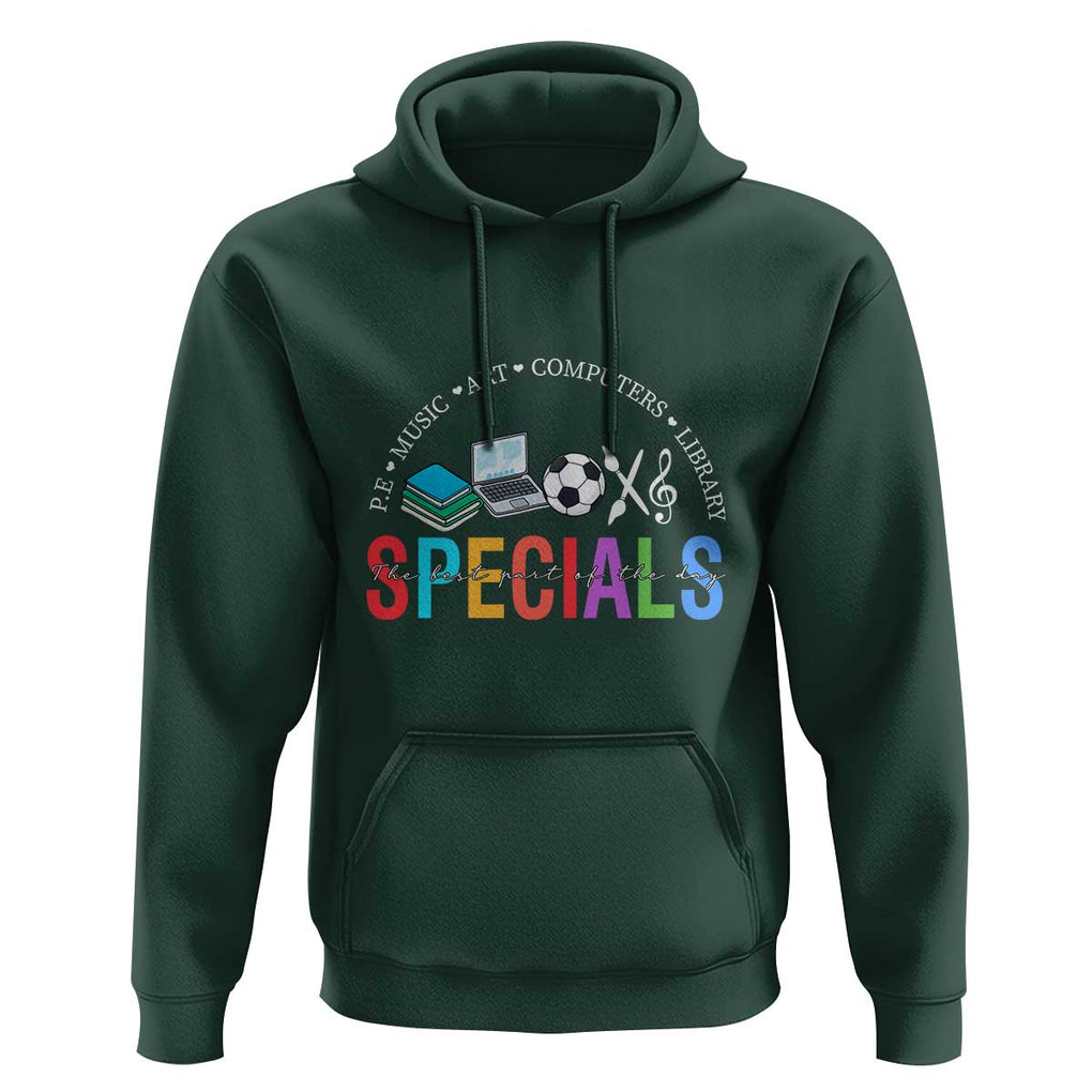 Special Teacher Hoodie School Subjects The Best Part Of The Day TS11 Dark Forest Green Print Your Wear