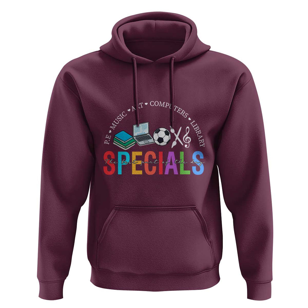 Special Teacher Hoodie School Subjects The Best Part Of The Day TS11 Maroon Print Your Wear