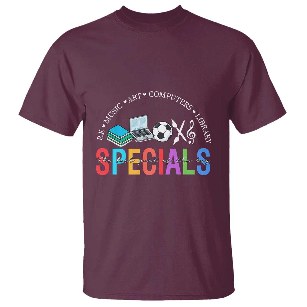 Special Teacher T Shirt School Subjects The Best Part Of The Day TS11 Maroon Print Your Wear