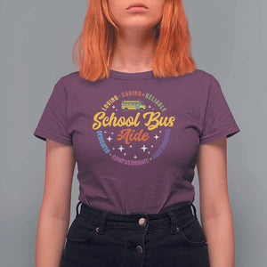 School Bus Aide T Shirt For Women Back To School Matching Group Squad TS11 Maroon Print Your Wear