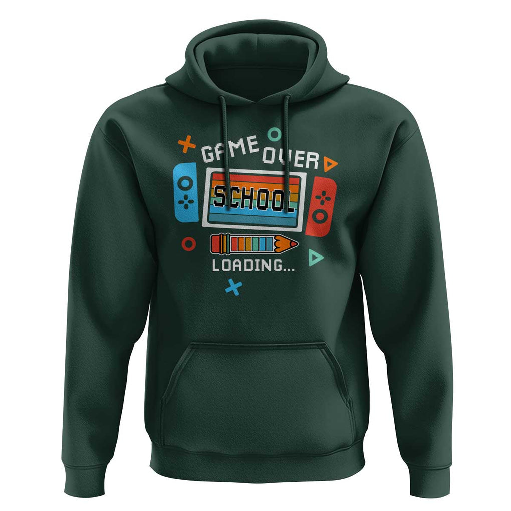 Game Over School Loading Hoodie Game Console Pencil End Summer TS11 Dark Forest Green Print Your Wear