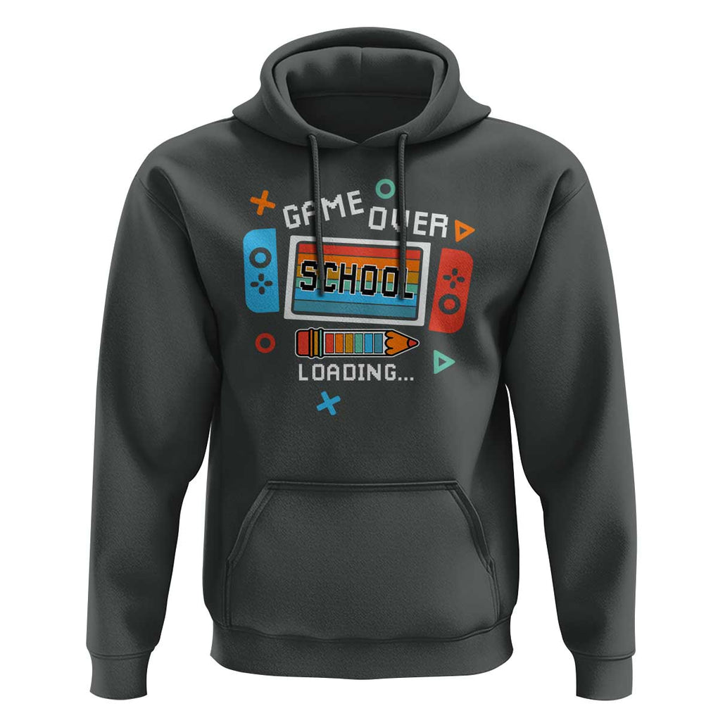 Game Over School Loading Hoodie Game Console Pencil End Summer TS11 Dark Heather Print Your Wear