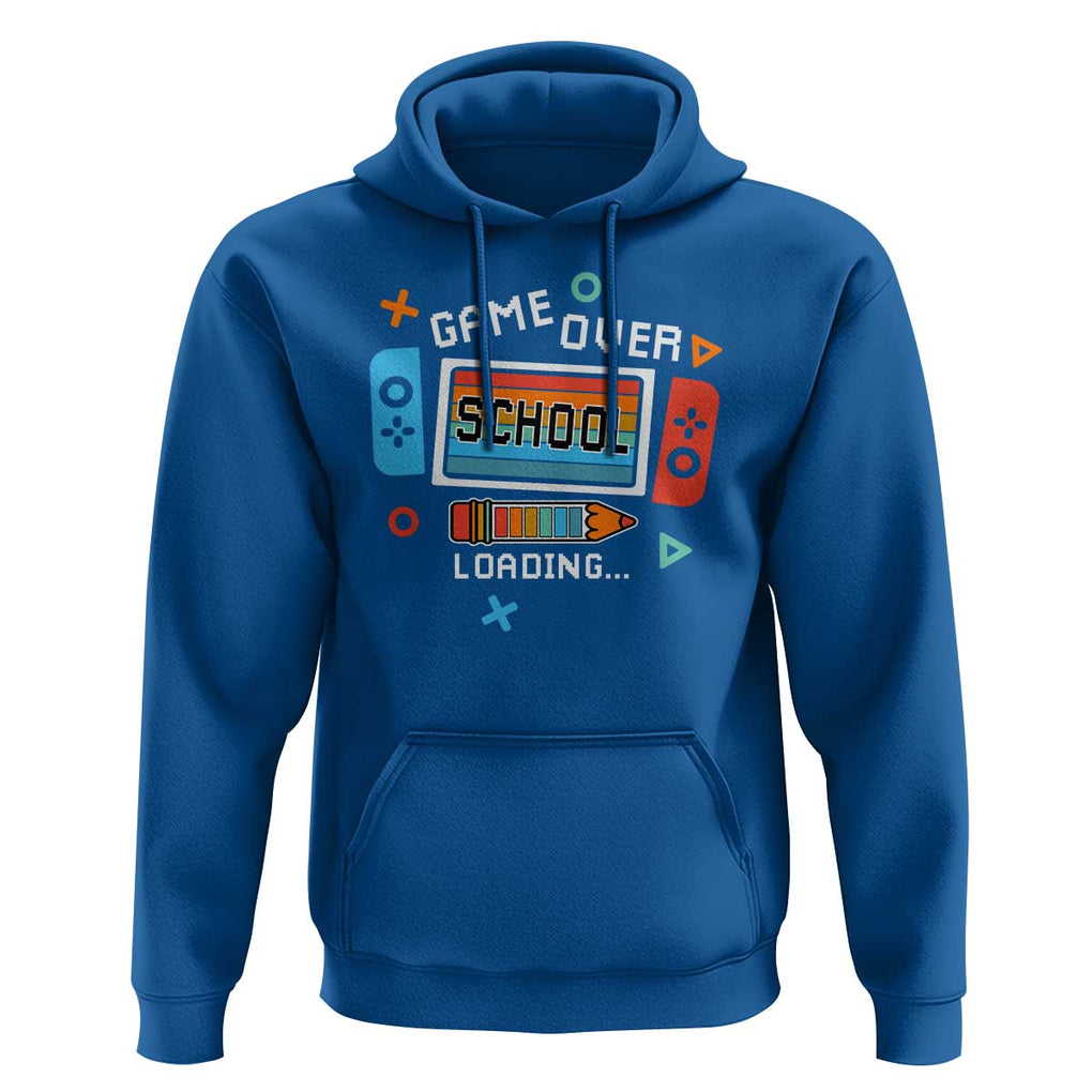 Game Over School Loading Hoodie Game Console Pencil End Summer TS11 Royal Blue Print Your Wear