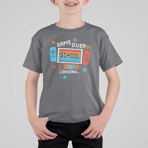 Game Over School Loading T Shirt For Kid Game Console Pencil End Summer TS11 Charcoal Print Your Wear