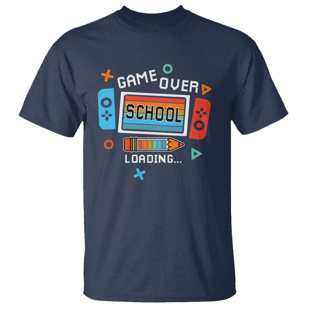 Game Over School Loading T Shirt Game Console Pencil End Summer TS11 Navy Print Your Wear