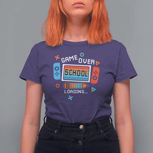 Game Over School Loading T Shirt For Women Game Console Pencil End Summer TS11 Purple Print Your Wear