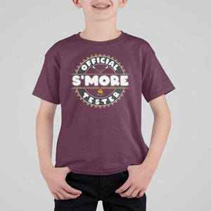 Funny Official Smores Tester T Shirt For Kid Camping Chocolate Marshmallow TS11 Maroon Print Your Wear