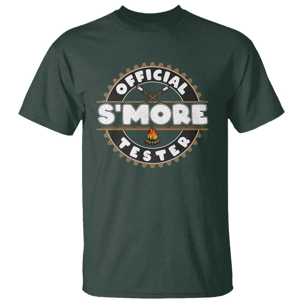 Funny Official Smores Tester T Shirt Camping Chocolate Marshmallow TS11 Dark Forest Green Print Your Wear