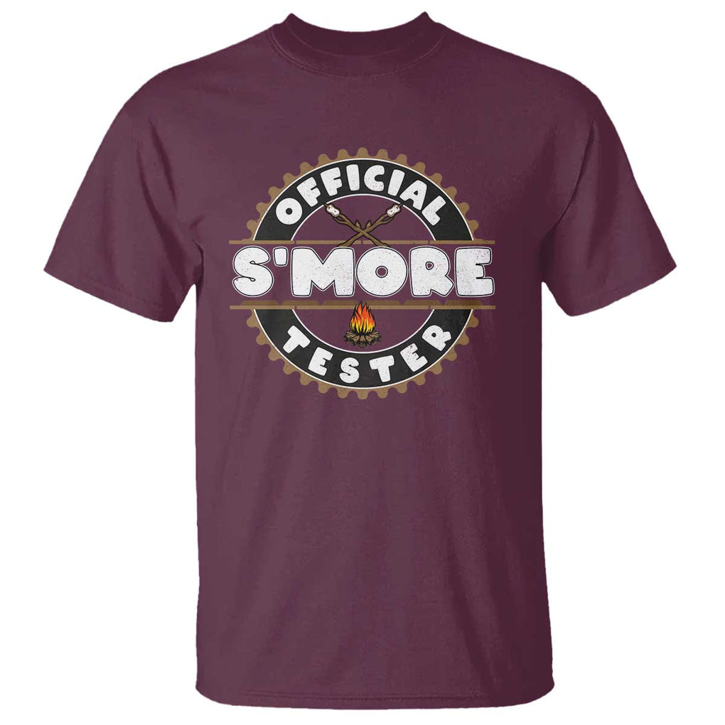 Funny Official Smores Tester T Shirt Camping Chocolate Marshmallow TS11 Maroon Print Your Wear