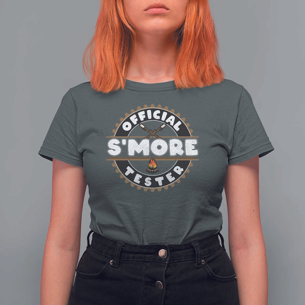 Funny Official Smores Tester T Shirt For Women Camping Chocolate Marshmallow TS11 Dark Heather Print Your Wear