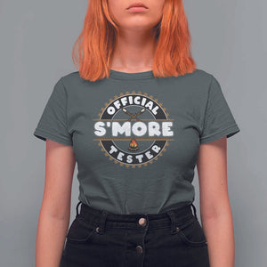 Funny Official Smores Tester T Shirt For Women Camping Chocolate Marshmallow TS11 Dark Heather Print Your Wear