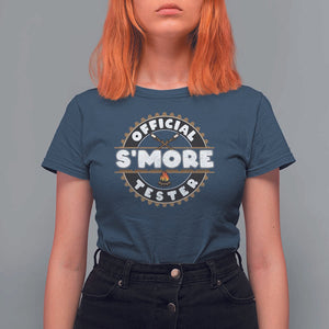Funny Official Smores Tester T Shirt For Women Camping Chocolate Marshmallow TS11 Navy Print Your Wear