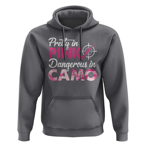Funny Hunter Hoodie Pretty In Pink Dangerous In Camo Hunting TS11 Charcoal Print Your Wear