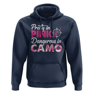 Funny Hunter Hoodie Pretty In Pink Dangerous In Camo Hunting TS11 Navy Print Your Wear