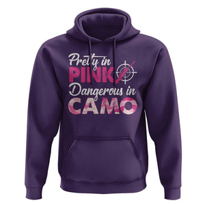 Funny Hunter Hoodie Pretty In Pink Dangerous In Camo Hunting TS11 Purple Print Your Wear
