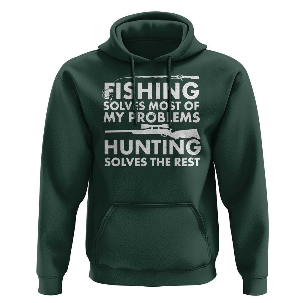 Funny Hunter Hoodie Fishing And Hunting Father's Day TS11 Dark Forest Green Print Your Wear