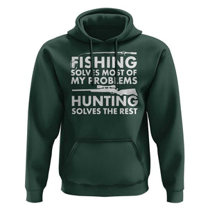 Funny Hunter Hoodie Fishing And Hunting Father's Day TS11 Dark Forest Green Print Your Wear