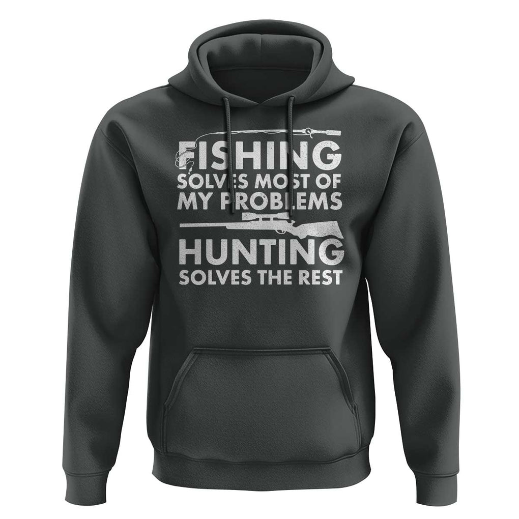 Funny Hunter Hoodie Fishing And Hunting Father's Day TS11 Dark Heather Print Your Wear