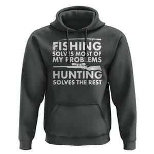 Funny Hunter Hoodie Fishing And Hunting Father's Day TS11 Dark Heather Print Your Wear