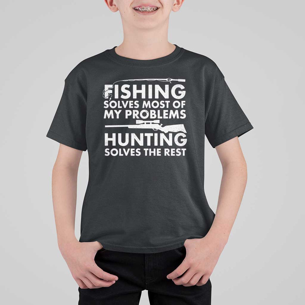 Funny Hunter T Shirt For Kid Fishing And Hunting Father's Day TS11 Black Print Your Wear