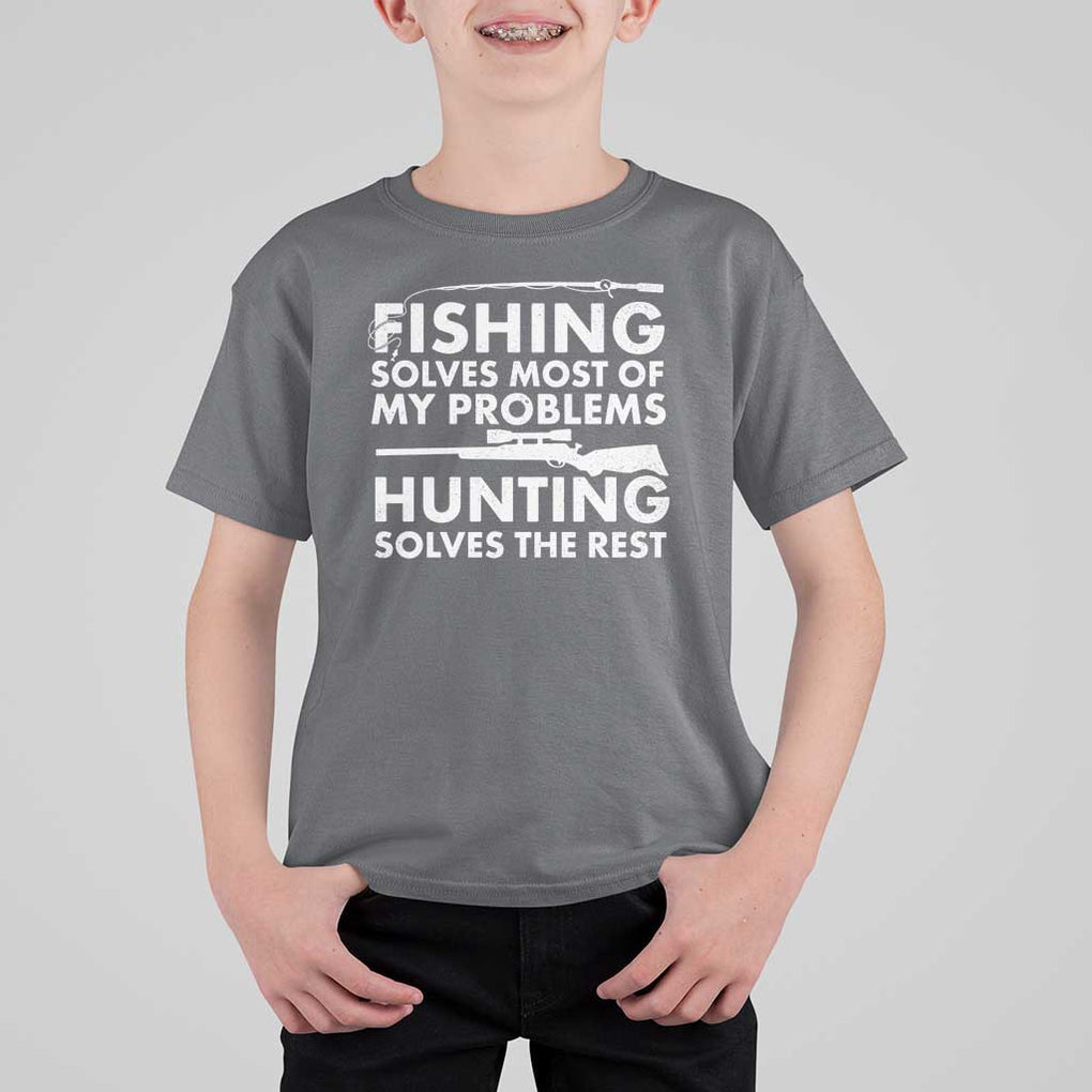 Funny Hunter T Shirt For Kid Fishing And Hunting Father's Day TS11 Charcoal Print Your Wear