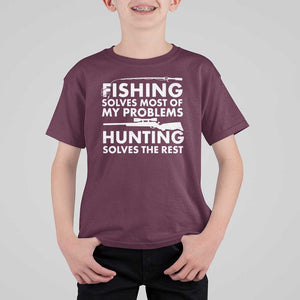 Funny Hunter T Shirt For Kid Fishing And Hunting Father's Day TS11 Maroon Print Your Wear