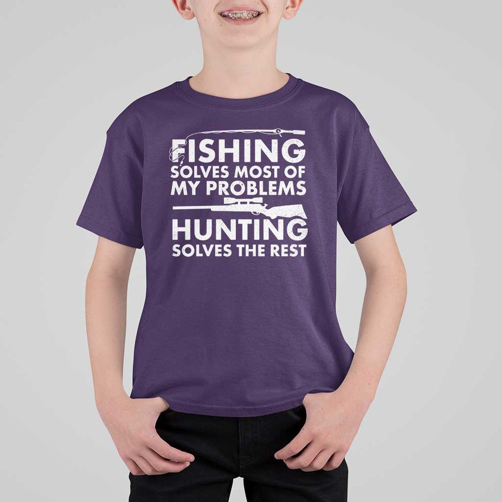 Funny Hunter T Shirt For Kid Fishing And Hunting Father's Day TS11 Purple Print Your Wear